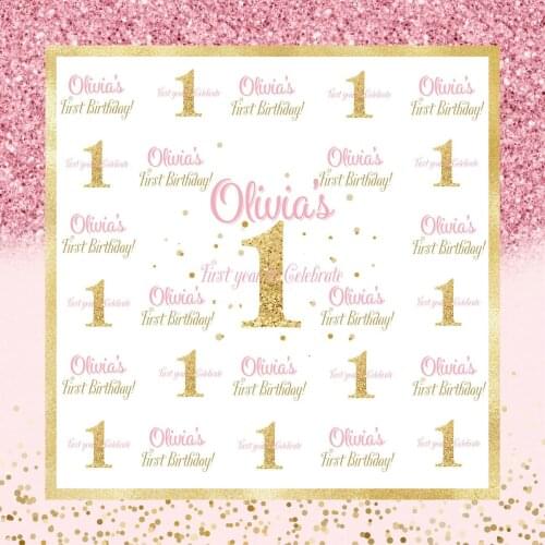 Custom One-derful First Birthday Rose Gold Sequins photo backdrop High quality Computer print party background