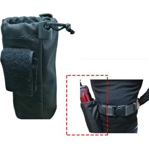 Portable Water Bottle Pouch Molle Camping Kettle Bags for Backpack Vest Belt Travel Cycling Hiking Accessories Tactical Nylon