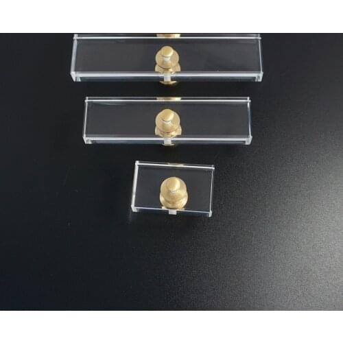MFYS Rectangle Hexagon Squares Transparent Glass Knobs Handles Dresser Drawer Pull Kitchen Cabinet Door Wardrobe Handle Hardware
