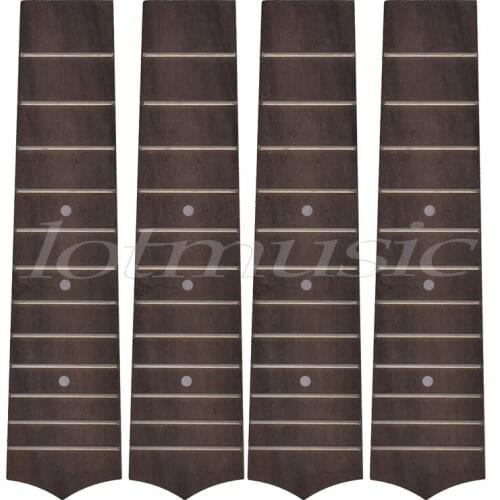 Fretted Ukulele Fretboard Fingerboard for 21 Inch Soprano Hawaii Guitar Parts Replacement 12 Fret Rosewood Pack of 4