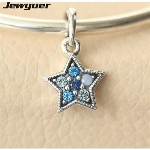 Christmas collection Bright Star Charms 925 sterling silver fit charm beads bracelets necklace DIY pendant fine jewelry DA0020