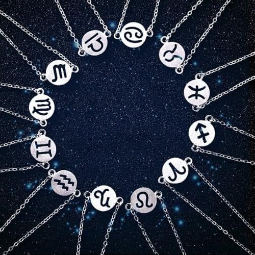 SMJEL New Aries Taurus Gemini Cancer Constellation Jewelry 12 Zodiac Signs Bracelets Bangles Women Pulseira Birthday Gifts B053