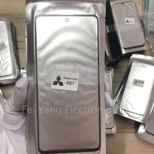 10pcs/lot GLASS +OCA LCD Front Outer Lens For Samsung Galaxy A51 LCD Front Touch Screen Lens Glass with OCA Glue Replacement