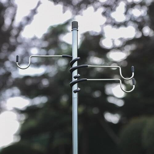 Stainless Steel Tent Pole Lamp Hook Multifunctional for Outdoor Hiking Camping Light Stand Hook Camping Hiking Equipment