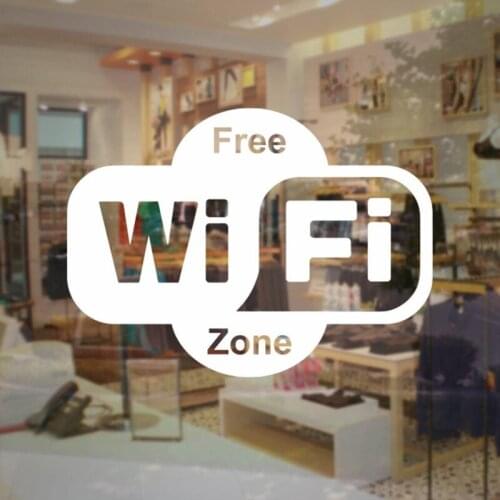 Free WiFi Zone Sticker Store Business Sign - Vinyl Decal A17-031