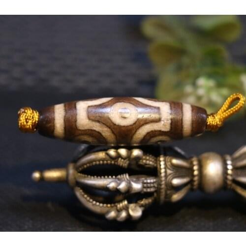 Magic Power Tibetan Old Agate 6 eye dZi Bead Amulet Timestown