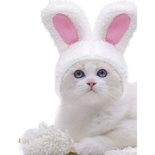 Cute Cartoon Rabbit Lion Hat Pet Headgear Adjustable With Ears Photography Props Decoration Pet Toys Funny Cosplay Headwear 1Pc
