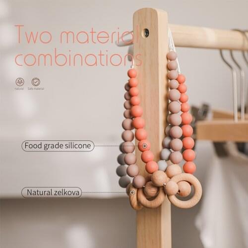 1 Pcs Baby Teething Necklace Food Grade Silicone Beads Grade Silicone Beads Long Chain Infant Care Product Nursing Teether