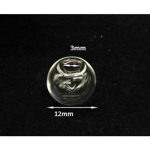 100pcs/lot 12*3mm Mini Lightbulb glass globe bubble, handmade blown glass orb with one hole vial pendants jewelry findings