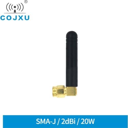 490MHz SMA-J 2.0 dBi 90 Degrees Elbow Rubber Antenna 48mm Omni Communication for Wireless Module Remote Control
