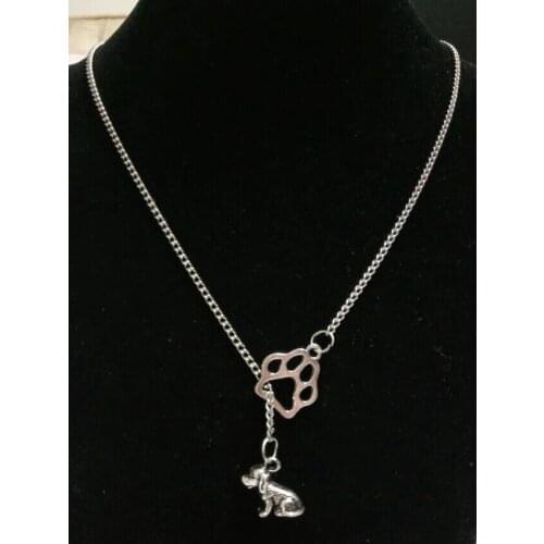 50cm Chain Summer style Fashion Jewelry Vintage Dog/Cat Claw&"Lovely 3D Dog"Charms Pendant Statement Necklace Gift X40