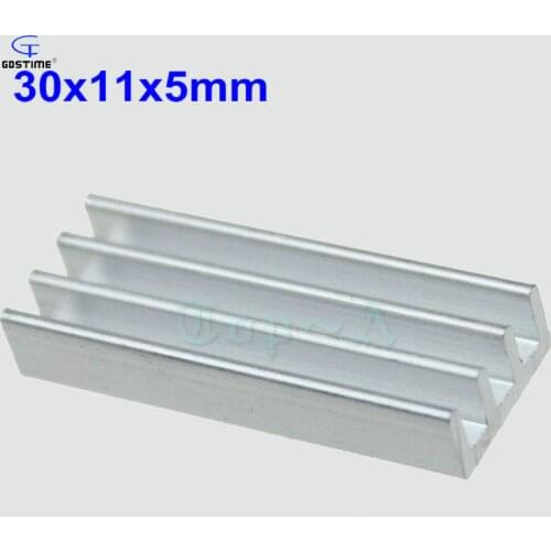 500pcs 30x11x5mm IC Heat Sink Aluminium Cooling Fan For Chip Electronics Computer Heatsink 30mm x 11mm x 5mm