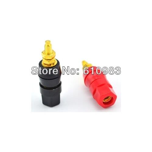 6pcs/lot 4mm Banana Plug Jack Terminal connector 2 color Black&Red