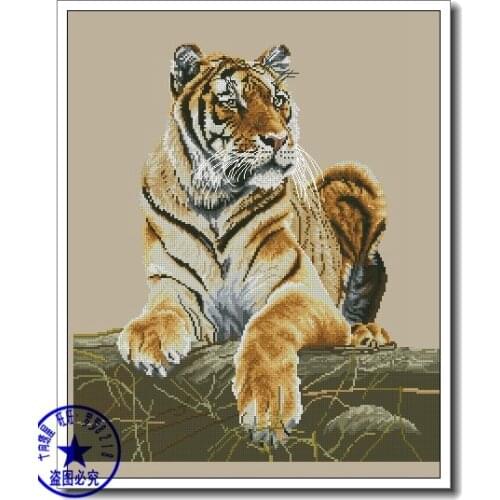 FREE delivery hot selling Top Quality counted cross stitch kit tiger beast animal