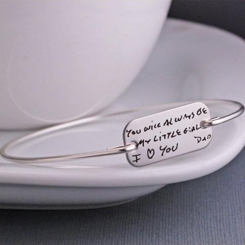 Xiaojing 100% 925 Sterling Silver Engraved Letter Bracelet for Men&women Personalized Customized for Friends Best Gift 2019