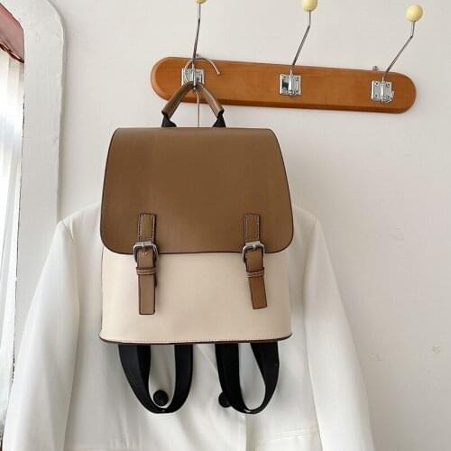 Brand Designer Womens Solid Color Backpacks Large Capacity Fashion Student School Bag Multifunctional Retro Travel Backpacks