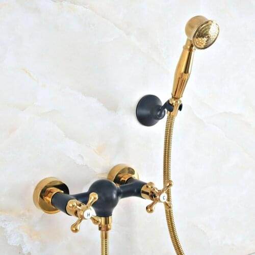 Oil Rubbed Bronze Bathroom Bath Wall Mounted Hand Held Gold Brass Shower Head Kit Shower Faucet Sets Kna512