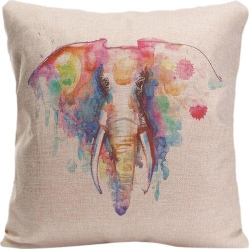 Elephant Pattern Decorative Pillowcases Cute Animals Cushion Covers Perfect Gift For New Home Decoration Cotton Linen Pillowcase