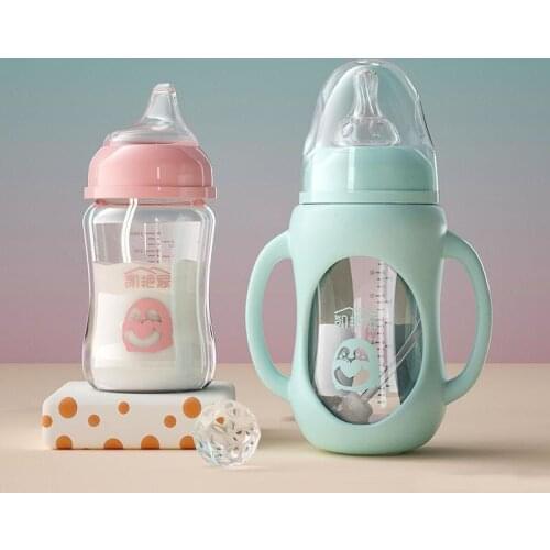 .Baby bottles Drinking Cup Feeding Bottle Wide-Caliber Multifunctional Drinking Milk Drinking Water Dual-use Bottle BPA Free