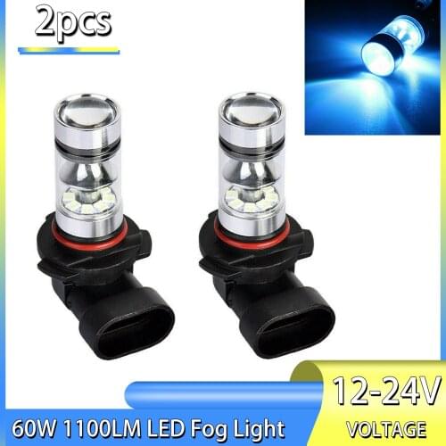 For Car Light Source 2pcs 8000K 60W Blue Fog Light LED Driving Daytime Running Lamp Bulb 9140 9145 H10 HB3 9005 Mayitr