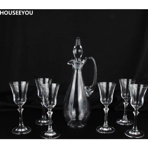 Crystal Wine Mug Bar Sets Crystal Glass Champagne Goblet Suite Wine Decanter Barware Accessories Supplies Home Party Bar Tools