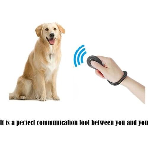 Dog Training Clicker And A Training Instruction Dog Training Tool with Wrist Strap Pet Clicker for Animal Dog Cat Horse(Black)