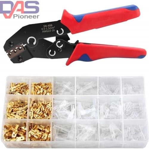 Terminals Crimper Kit Self-Adjusting Automatic Terminal Ratchet Wire Terminals Crimping Tool of AWG26-16(0.5-1.5mm2)
