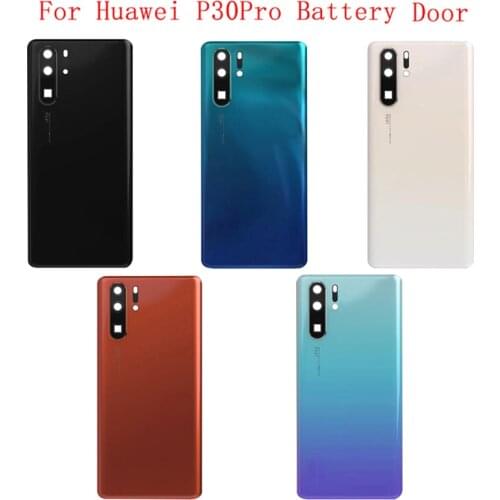 Battery Case Cover Rear Door with Rear Camera Frame Lens For Huawei P30 Pro P30 Housing Back Case Battery Cover with Logo