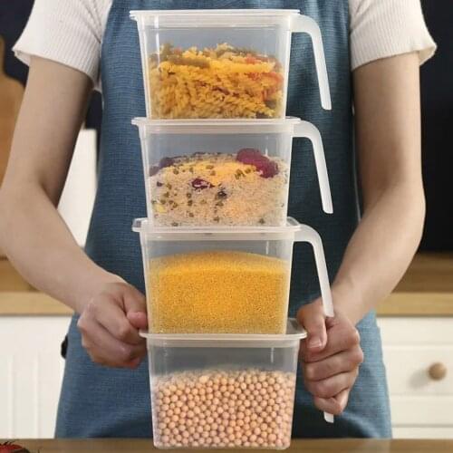 Kitchen drawer type refrigerator storage box with lid, sealed, fresh-keeping, refrigerated and frozen rectangular with handle