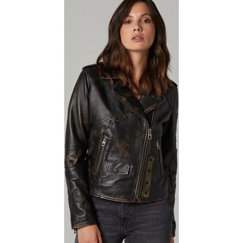 Genuine Sheepskin Slim Fit Red Biker Jacket Women Sports Leather Coats Spring And Autumn Fashion Products Keep Warm Waterproof