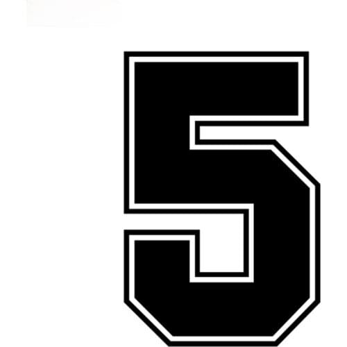 LLY-0483 Racing Number 5 Helmet Modeling Decals PVC Funny Decals Auto Motorcycle Accessories Waterproof Sunscreen Stickers Decor