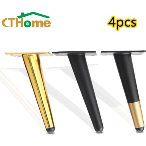 4pcs 10-55cm Straight Legs for Metal Furniture Black Gold Sofa Bed Iron Foot Coffee Table Chair Desk Cabinet Feet To The Dresser