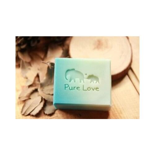 Mother and child elephant handmade soap pattern Mini diy soap stamp chaprter seal 4-5cm