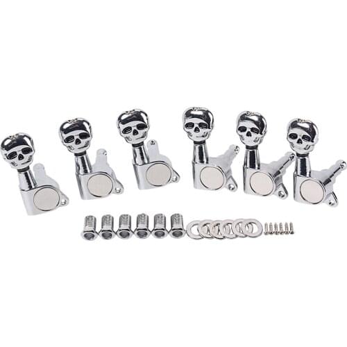 Set of (6) chrome Guitar String Tuning Pegs Tuners Machine Head Keys 6R Fit for Guitar