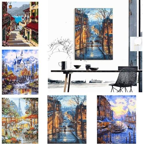 Paint by Number Kits 16x20 inch Frameless Canvas DIY Oil Painting Set for Beginner with Brushes Pigment