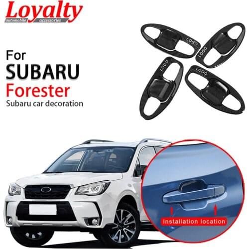 Loyalty for Subaru Forester 2019 Door Handle Bowl Molding Cover Trim Decoration ABS Carbon Fiber Car Accessories