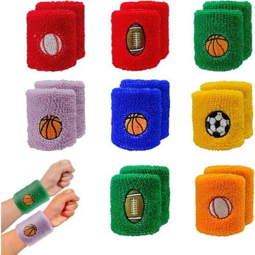 16 Packs Outdoor Sports Wristbands Multi-purpose Running Basketball Football Sweat-absorbent Breathable Wrist Band Childrens