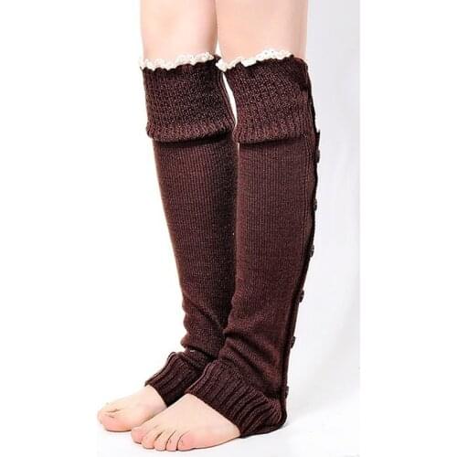 New Women Crochet Knitted Stocking Leg Warmers Boot Cover Lace Trim Legging