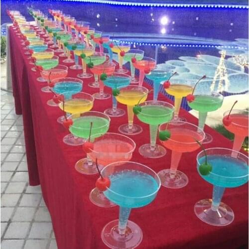 24pcs /set Disposable Plastic Cup Ice Cream Pudding Juice Champagne Flutes Red Wine Cocktail Dessert Cup for Bar Party Wedding