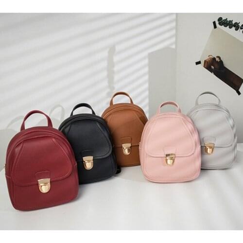 Prettyia Women Teens Compact Leather Backpack School Bag Daypack Purse Rucksack