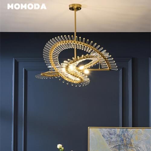 Luxury LED Chandeliers Lighting Modern Metal Glass Gold Pendant Hanging Lamps Home Decoration Bedroom Living Room Lights Lustre