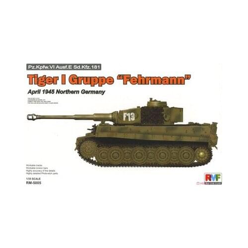 Rye field model 1/35 scale RM5005 6 "Feierman battle group Aisol 1945" Tiger I Gruppe Pz. Kpfw. VI Ausf.E Sd. Kfz.181 tank