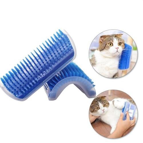 Cat Self Groomer Brush Pet Grooming Supplies Hair Removal Comb for Cat Dog Hair Shedding Trimming Cat Massage Device with Catnip