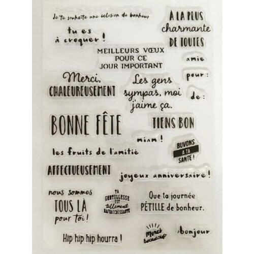 French Letter DIY Silicone Clear Stamp Cling Seal Scrapbook Embossing Album Decor