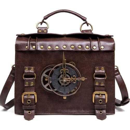 Womens Punk Crossbody Bags Female Luxury Designer Steam Retro Handbags Mens Moto Biker Shoulder Bag For Ladies High Quality