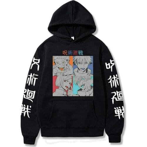 Hot Japanese Anime Hoodies Jujutsu Kaisen Graphic Hoodie Spring Autumn Cartoon Streetwear Harajuku Yuji Itadori Sweatshirts Male