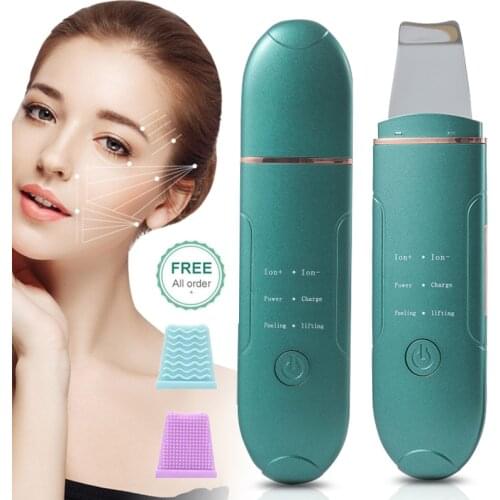 Ultrasonic Skin Scrubber Ion Deep Cleaning Blackhead Remover Peeling Shovel Acne Pore Cleaner Exfoliating Face Spatula Lifting