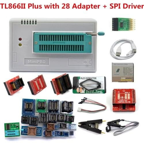 V11 XGecu TL866II Plus USB Universal Programmer support 16000+IC SPI Flash NAND EEPROM MCU PIC AVR +29 adapters