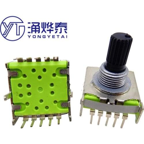 YYT 2PCS RS17 type rotary switch change-over switch gear switch 1*3 gear 15MM flower shaft band switch