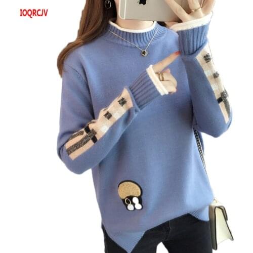 Women Knit Pullovers 2020 Fashion Autumn Winter Female Casual Round Neck Warm Sweater Ladies Thick Soft Knitting Sweaters W996